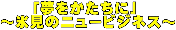 　　「夢をかたちに」 ～氷見のニュービジネス～