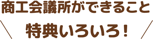 商工会議所ができること特典いろいろ！